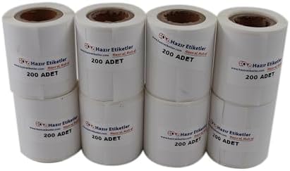, hazır al hızlı al PP Termal Etiket 50mm X 30mm Ruloda 200 li 8 Rulo Toplam 1600 Adet Phomemo M110 ile Uyumlu