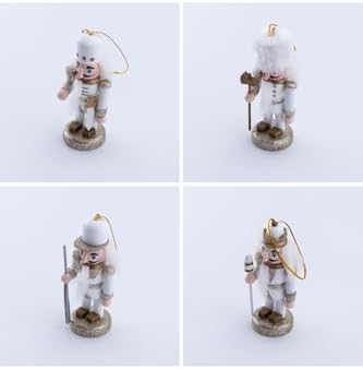 Yılbaşı Süsü Kurşun Asker Seti, 10 Cm, Beyaz 4 Adet