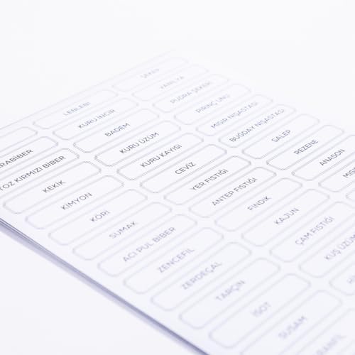 Karışık baharat, bakliyat, kuruyemiş sticker seti, 675 adet