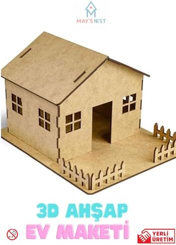 3D Ahşap Ev Maketi