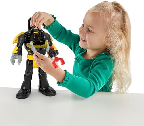 Imaginext DC Super ™ ™ Insider ve Exo Kostümü Imaginext DC Super Insider ve Exo Kostümü, ışıklı ve sesli siyah robot, 6 parça HYG31