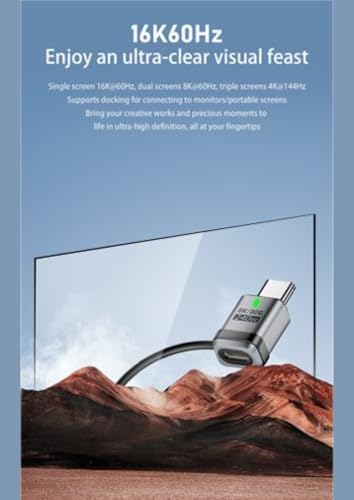 240W Type-C Adaptör | 16K60Hz Görüntü Desteği, 8K/80Gbps Veri Aktarımı, Hızlı Şarj E-Marker Çipli Dönüştürücü OTGTT