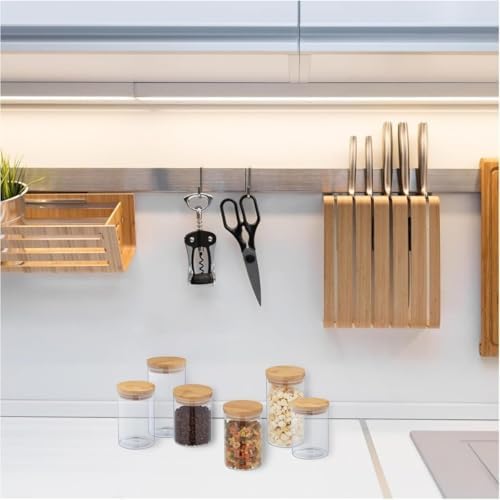 Bambu Kapaklı Cam Saklama Kavanozu – Hava Geçirmez Silikon Contalı, Kahve, Çay, Baharat, Bakliyat ve Kuruyemiş İçin Şeffaf Mutfak Kavanozu