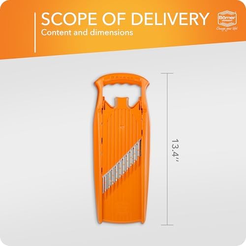 Börner Wave- PowerLine Crinkle Cut Vegetable Slicer (Turuncu) • Sebzeler için Dalgalı Mandolin • Dalga//Kırışık Kesim • Kafes Patates için Patates Dilimleyici