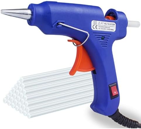 Mini Silikon Tabancası, 20W Elektrikli Yapıştırıcı Tabancası, 16 Adet İnce Silikon Çubuk ile