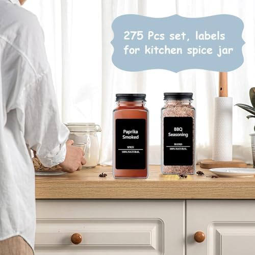 Kavanoz Etiketleri, 275 Minimalist Su Geçirmez Çıkartma, Dikdörtgen Su Geçirmez Çıkartma Mutfak Kiler Etiketleri, Mutfak Kilerindeki Kapları, Otları ve Baharatları Düzenlemek İçin Çıkartmalar