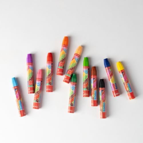 Altıgen Pastel Boya, 12 Renk, Plastik Kutu, Yumuşak ve Canlı Renkler, Rahat Kullanım, Etkili Uygulama