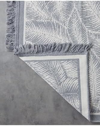 Leaves Dokuma Kilim Gri