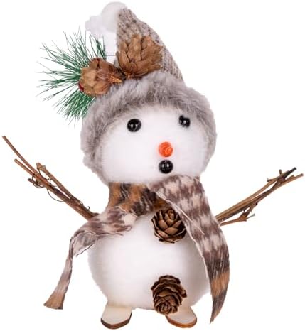 Yılbaşı Süsü Kardan Adam Kayak Yapan Kahverengi-Beyaz 17x4x17 Cm.