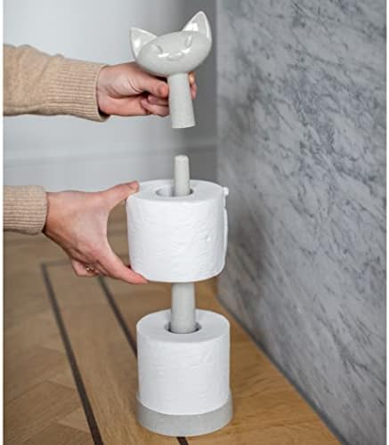 Kedi Başlıklı Bej Tuvalet Kağıdı Rulo Tutucu