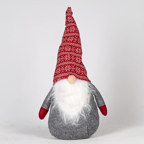 Yılbaşı Süsü Pelüş Cüce Kırmızı-Gri 50 Cm.