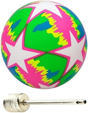 MTA -TECH Renkli Top, Oyun Topu, Şişme, Dayanıklı, Çocuklar İçin Spor ve Eğlence Oyuncak Topu | Plaj, Bahçe, ve Havuzda Kullanıma Uygun, 1 Adet Top Şişirme İğnesi Hediyeli