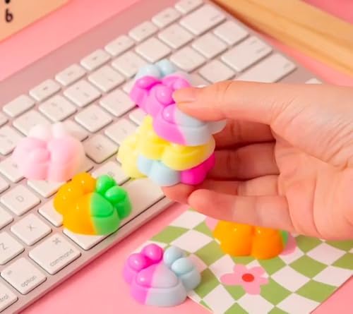 6 Adet Sevimli Mini Sukuşi Kedi Patisi Oyuncaklar, Mochi Squishy Yumuşak Kedi Pençesi, Önleyici Oyuncaklar, Çocuklar ve Yetişkinler için Sıkmalı Oyuncaklar, Rahatlatıcı Oyuncaklar ve