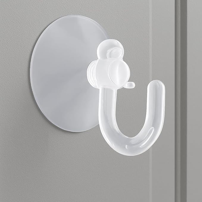 16’lı Şeffaf Kancalı Küçük Vantuz Seti – Güçlü Yapışkanlı Duvar Askısı, Su Geçirmez ve Çivisiz Montaj Kanca