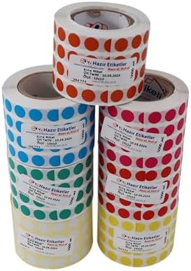 , hazır al hızlı al Kuşe Rulo Renkli Zemin Baskılı, 10mm Çap, 5000 Adet, 5'li Yan Yana (Mavi)