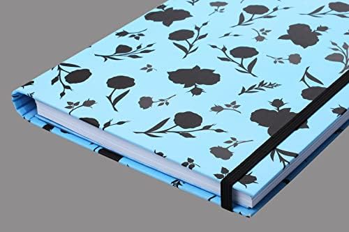 16,5x22,5 cm Gizli Spiralli Çizgisiz Defter Tarihsiz Not Defteri - Floral Damask