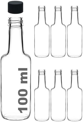 100 ml Şeffaf Standart Sosluk 100 cc Sızdırmaz Kapaklı Cam Şişe (6)