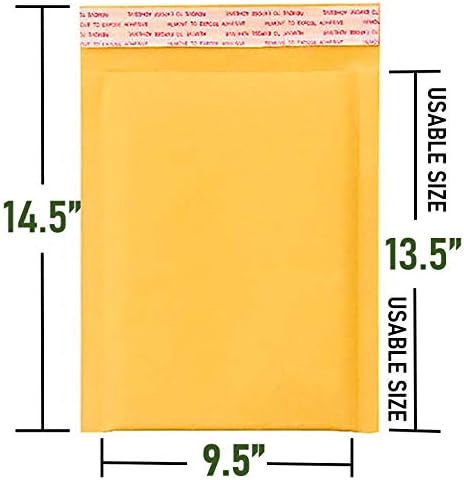 # 4 Kabarcık Postalar 22,5 x 34,5 cm Nakliye Yastıklı Zarflar Kendinden Yapışkanlı Su Geçirmez Yastıklı Posta 10'lu Paket, KBMVR_9,5 x 14,5-10