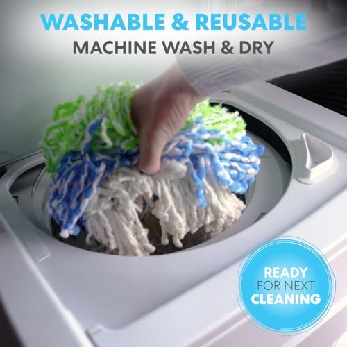 79349 Spin Paspas Temizleme Sistemi, 3 Mikrofiber Paspas Kafalı, Kırmızı/Siyah