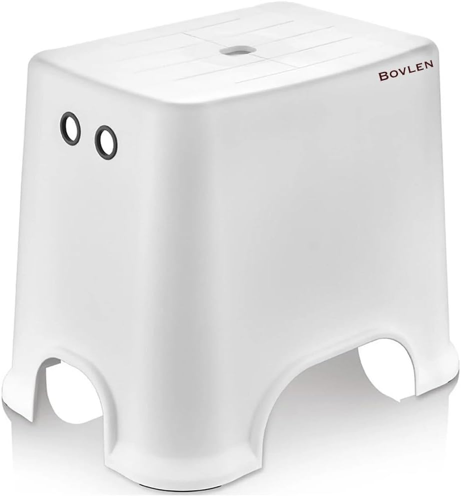 Kaydırmaz Banyo Taburesi, 120 KG Taşıma Kapasiteli Kaymaz Banyo Taburesi, Çocuk Taburesi, 1. Sınıf Sert Plastik, (E-B-Y 30x42x34 cm)