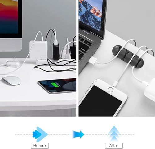 16 lı Kablo Klipsleri Kablo Tutucu, 5 Farklı Tutucu Tasarımı, Çok Amaçlı Kendinden Yapışkanlı Kablo Düzenleyici Seti 16'lı Paket, Siyah