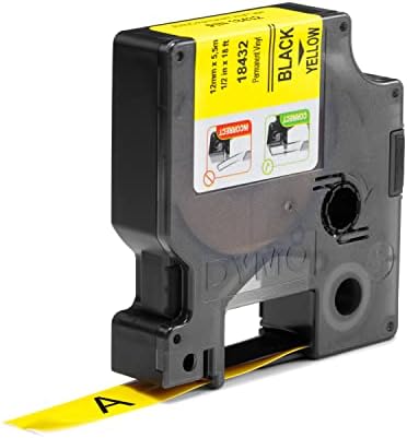 DYMO Rhinopro Renkli Şerit 12Mmx5,5M Sarı/Siyah