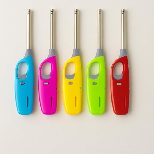 2’li Uzun Mutfak Çakmak Seti – Renkli Gazlı Ateşleme Çakmak, Ocak, Barbekü, Mum ve Kamp İçin Uygun