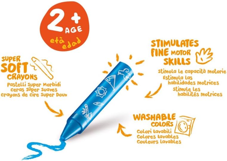 Carioca Bebek Elleri Kirletmeyen Pastel Boya Kalemi 8'Li 2 Yaş+