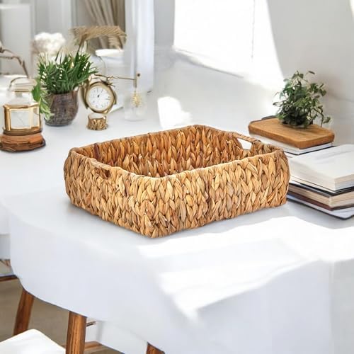 El Yapımı Hasır Bombeli Dekoratif Sepet, Hasır Bombeli Dekoratif Tepsi 3 Model Seçenekli (32 * 25 * 11cm) (MODEL - 2)