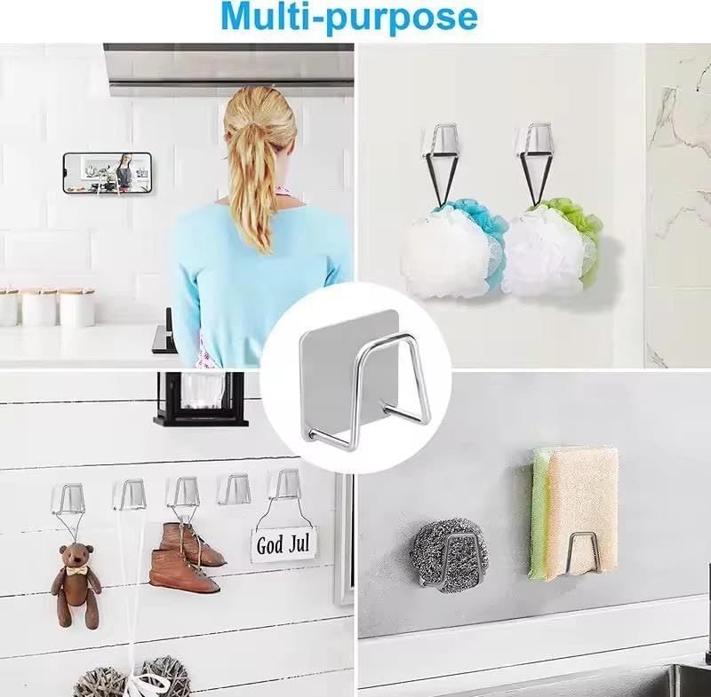 2 Adet Metal Bulaşık Sungeri Askısı, Eviye Lavabo İçi Bulaşık Sungeri Askısı, Çok Amaçlı Kanca, Paslanmaz Çelik, Mutfakta Düzen Sağlayıcı, Dayanıklı ve Şık Tasarım