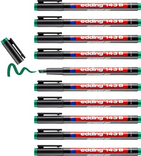 143 B permanent kalem - asetat kalemi yeşil - 10 kalem - kesik uç 1-3 mm