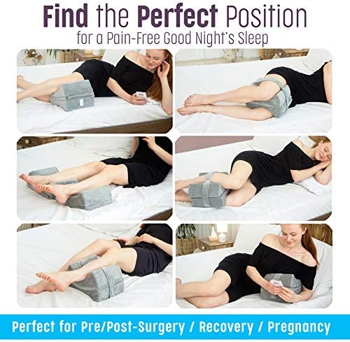 Flexicomfort Yan uyuyanlar için diz yastığı - Özel Konfor için Ayarlanabilir Bellek Köpüğü - Destekleyici Uyku Duruşu için Tasarlandı - Kalınlık Özelleştirme için Çıkarılabilir Katmanlar içerir