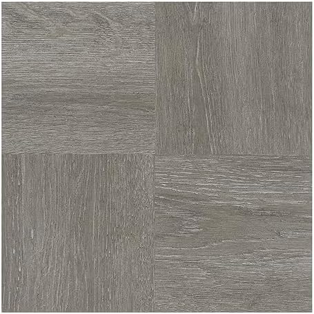 Tivoli Kendinden Yapışkanlı Yer Karosu, 45 - 30,48 cm x 30,48 cm, Kömür Grisi Ahşap - Soyma ve Çubuk, Mutfak, Yemek Odası, Yatak Odası, Bodrum ve Banyolar için Kendin Yap Zemin,