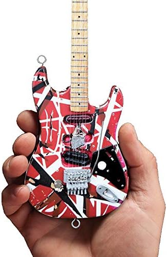 EVH Minature EVH Frankenstein Mini Replika Gitar Van Halen (EVH001), kırmızı ve beyaz, kırmızı/beyaz