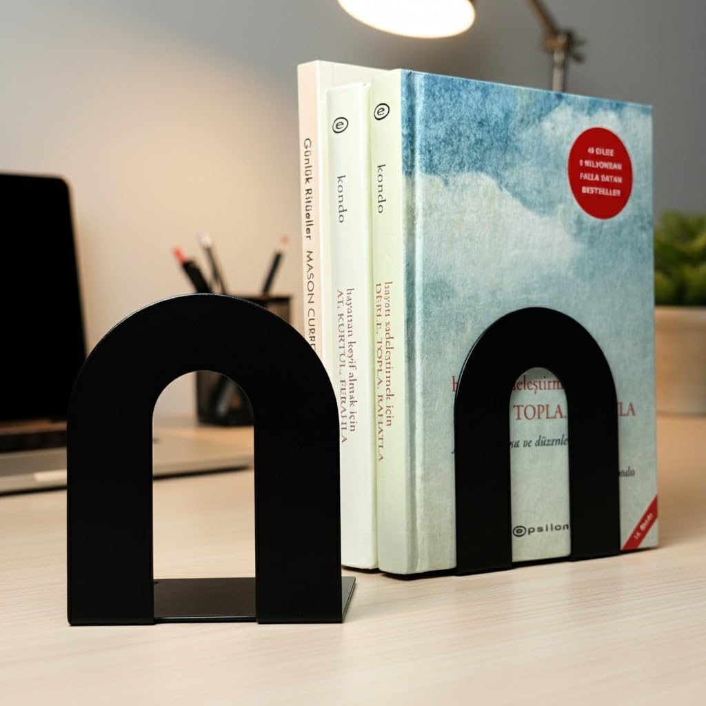 2'li Metal Kitap Desteği Kitap Tutucu (Ikili) Dekoratif Aksesuar