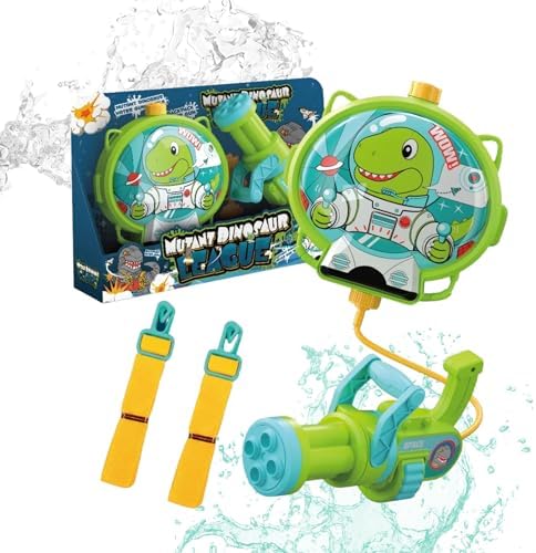 Oyuncak 1200 ml Su Kapasiteli Sırt Çantalı 9 Metre Atış Mesafeli Su Tabancası 20 Cm - Çantalı Oyuncak Su Tabancası Taşınabilir Dinozor ve Desenli (dinozor)