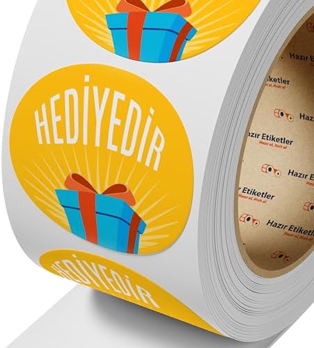 , hazır al hızlı al Hediyedir Etiketi Deseni 50mm Çapında Ruloda 500 Adet Kendinden Yapışkanlı Rulo Etiket, Kuşe E-ticaret Beyaz Yazılı