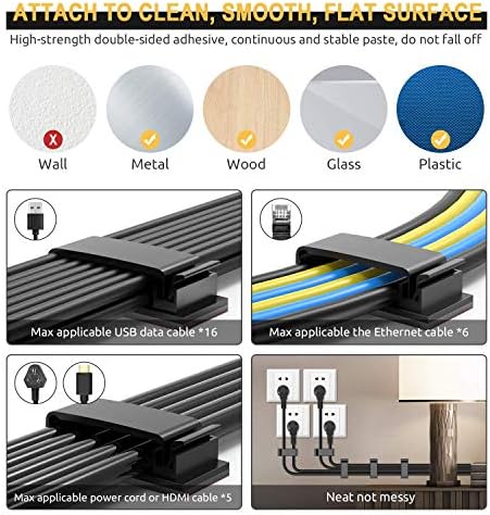 12 Adet Kablo Düzenleyici Klips Seti Yapışkanlı Kablo Kanalı Organizer Masa Ofis Kablo Toplayıcı (Siyah Veya Beyaz Gönderilir)