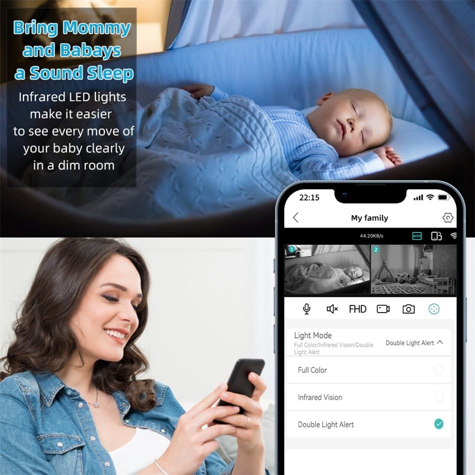 Akıllı Kamera, 4MP, Hareket Tespit ve Takibi, 360°, Gece Görüşü Çift Yönlü Sesli İletişim, Bulut/Yerel Depolama, Bebek Ağlaması Tespiti, İç Mekan Wi-Fi Güvenlik Kamerası, Beyaz