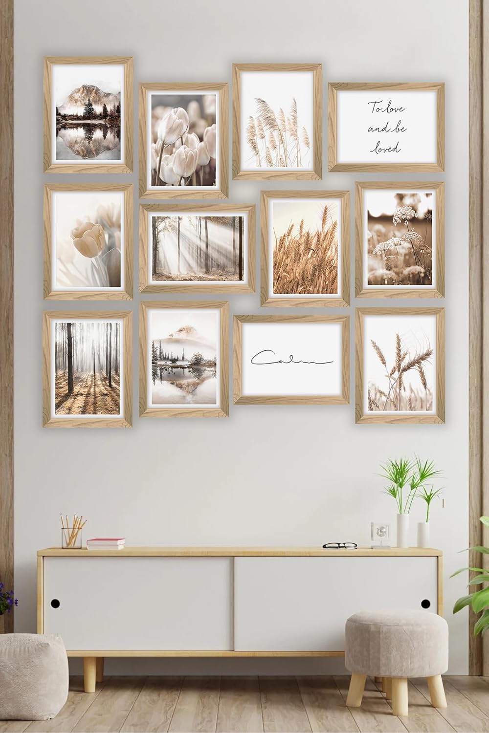 12 Parça Çerçeve Görünümlü Mdf Tablo Seti