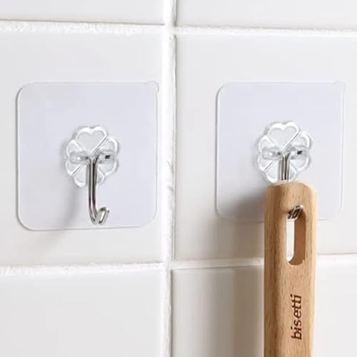 10 Adet Güçlü Yapışkanlı Şeffaf Duvar Askısı Suya Dayanıklı Banyo Mutfak Düzenleyici Pratik Askılık