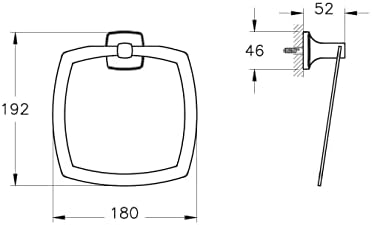 Base 400 A44120 Halka Havluluk, Krom