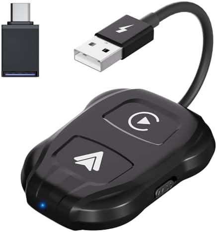 NR57 Kablosuz CarPlay ve Auto Adaptörü İkisi Bir Arada (Siyah)