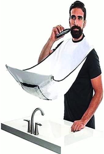 Sakal Traş Önlüğü, Standart  Sakal Kesme Örtüsü Berber/Kuaför Önlüğü Beyaz Tela Kumaş Çok Amaçlı Vantuzlu Pratik Kes & Temizle