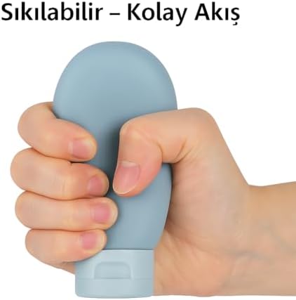 3'lü Seyahat Şişesi Seti – 60ml Sızdırmaz Krem ve Losyon Şişesi | Uçak Uyumlu, BPA İçermez, Renkli & Yumuşak, Fermuarlı Şeffaf Taşıma Çantası Dahil