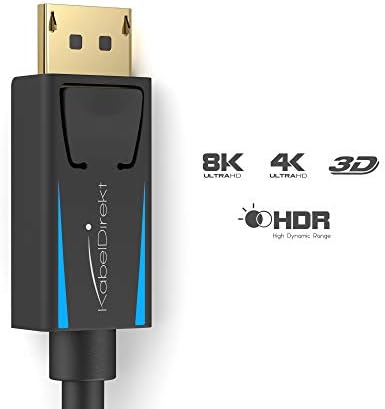 - 8K / 60Hz DisplayPort Kablosu 1.4-2 m - Oyun bilgisayarları/dizüstü bilgisayarları, 4K / 8K oyun monitörleri ve ultra hızlı 144Hz / 165Hz / 240Hz için boşluksuz korumalı DP kablosu