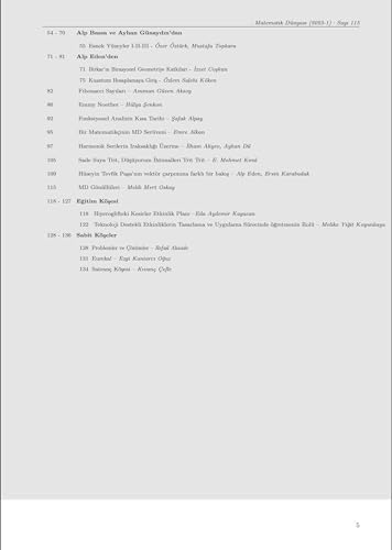 Matematik Dünyası Dergisi Sayı:115