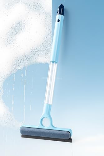 4 in 1 Spreyli Cam Temizleyici Çekçek ve Fırça Aparatı Su Hazneli Pratik Camsil Çok Fonksiyonlu Pencere Banyo Ayna Temizlik Aracı