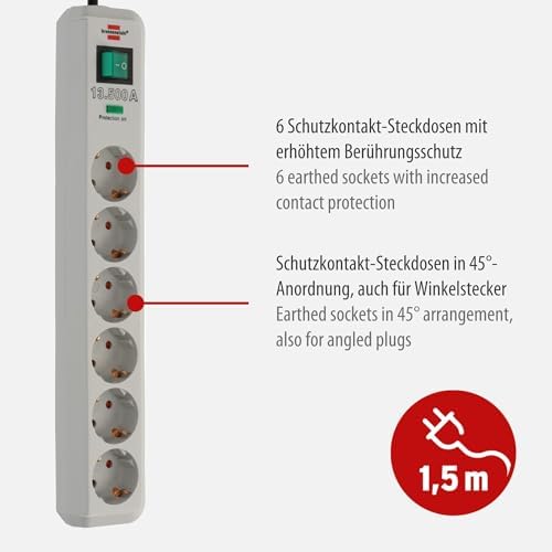 13.500 Amper 6'Lı Akım Korumalı Uzatma Priz Beya