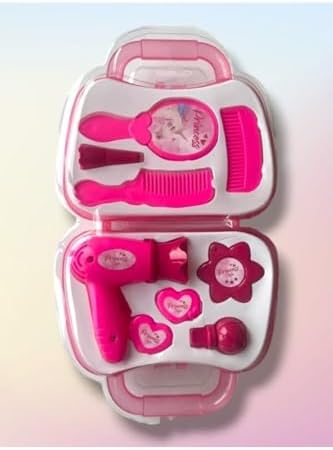Oyunsal Çantalı Oyuncak Güzellik Seti Kaliteli Plastikten Çanta,Tarak,Oje,Toka,Fön Makinesi,Parfüm Şişe Vs+